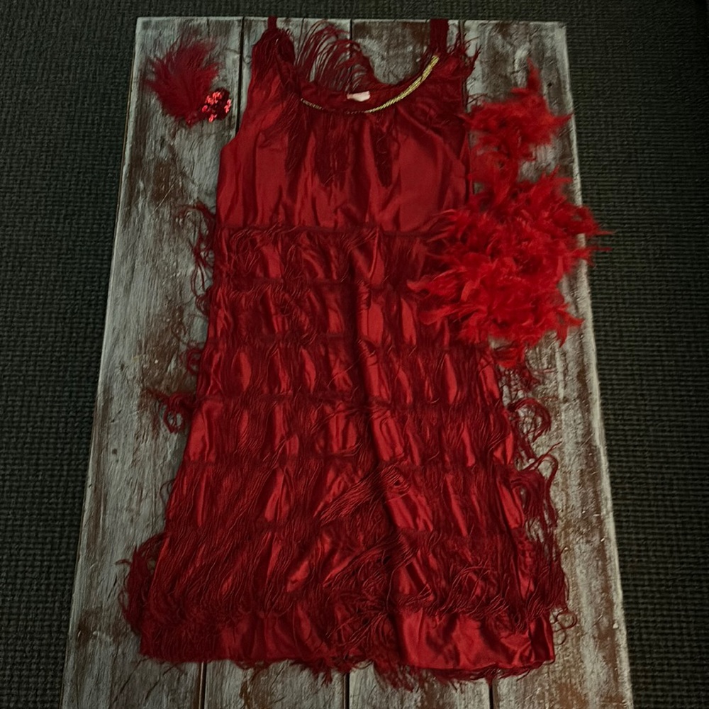 Red Flapper Costume  Adult Large 14-16